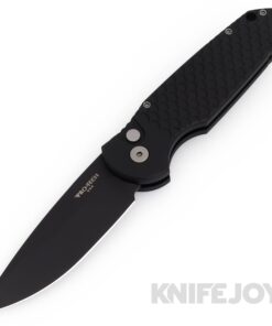 Pro-tech Knives TR-3X1MC Tactical Response 3 Auto Folder Plain Edge Clip Point Black Magnacut Blade with Fish Scale Textured Black Aluminum Handle