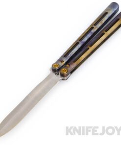 Medford Knives Viceroy Balisong Butterfly Knife S45VN Tumbled Dagger Blade with Flamed Handles/ Bronze Hardware