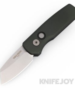 Pro-tech Knives PTR5401-Green Auto Runt 5 Stonewash Reverse Tanto Magnacut Blade with Green Aluminum Handles