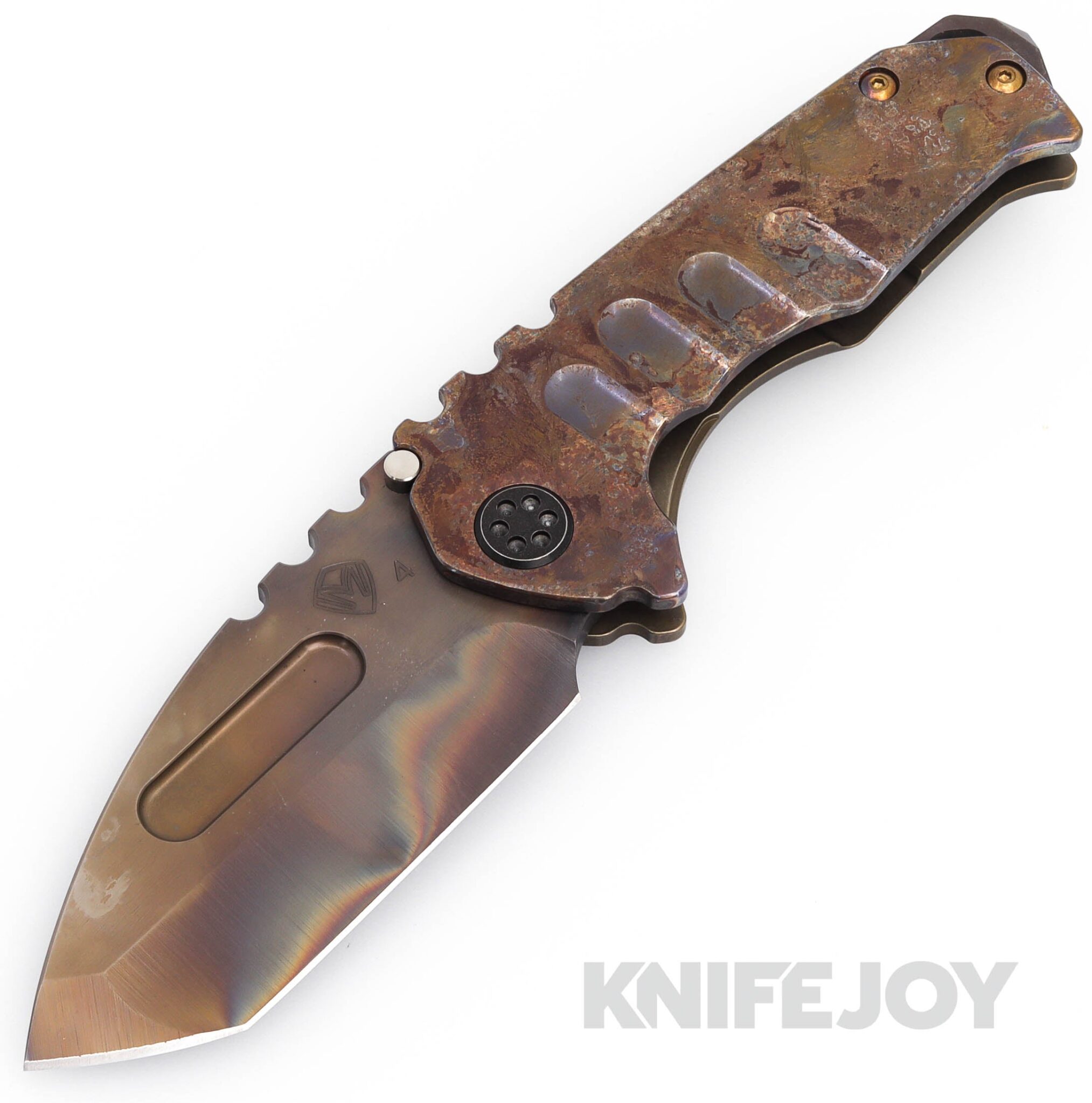 Medford Knives Praetorian Genesis "T" S45VN Vulcan Tanto Blade with Scorched Earth Handle/ TumDLC Hardware and Clip