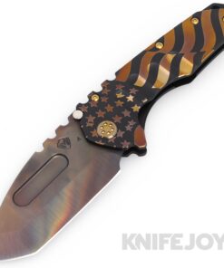 Medford Knives Praetorian "T" S45VN Vulcan Flag Tanto Blade with DLC American Flag Handles/ Black Hardware/ DLC Clip