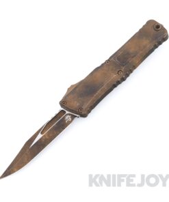 MICROTECH 1146-1PLOBS Combat Troodon III OTF Auto Single Edge Bowie Standard Blade with Plague Outbreak Aluminum Handles
