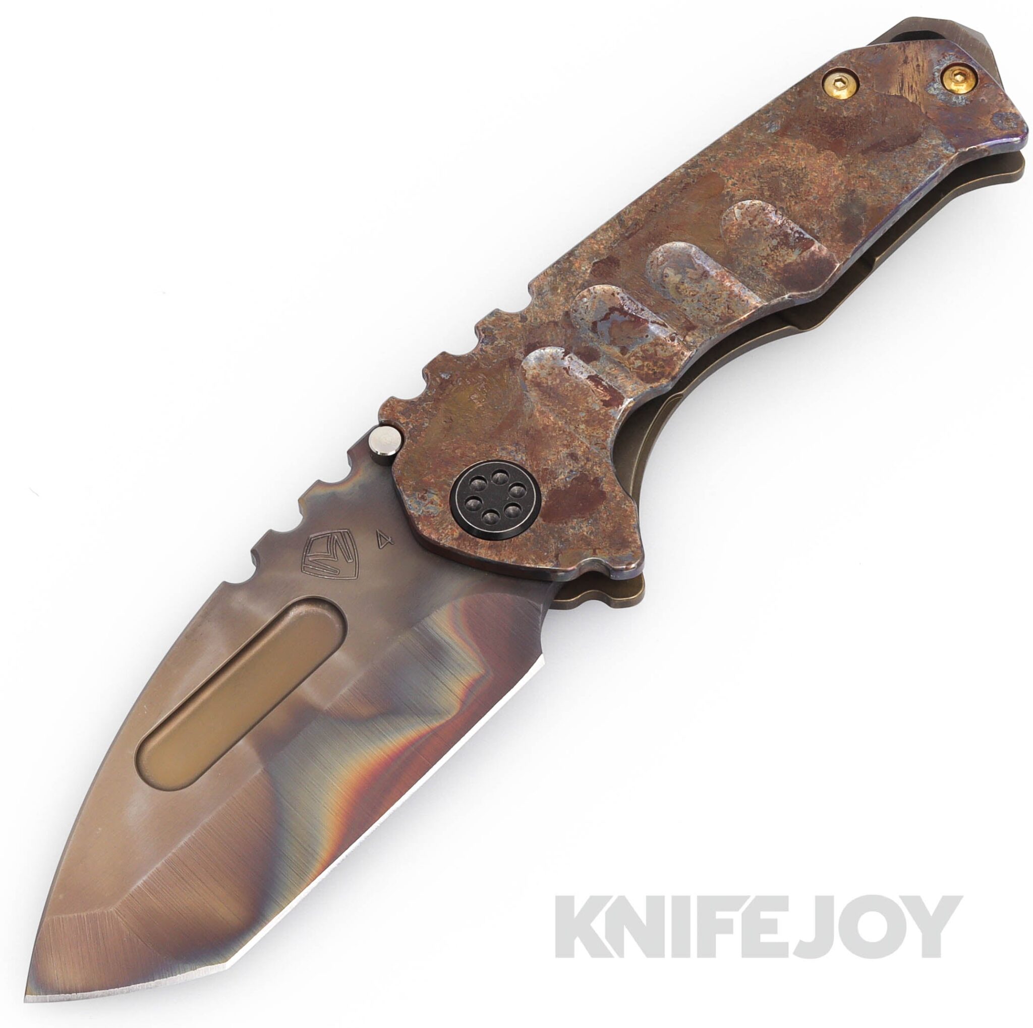 Medford Knives Praetorian Genesis "T" S45VN Vulcan Tanto Blade with Scorched Earth Handle/ OS TumPVD Hardware and Clip