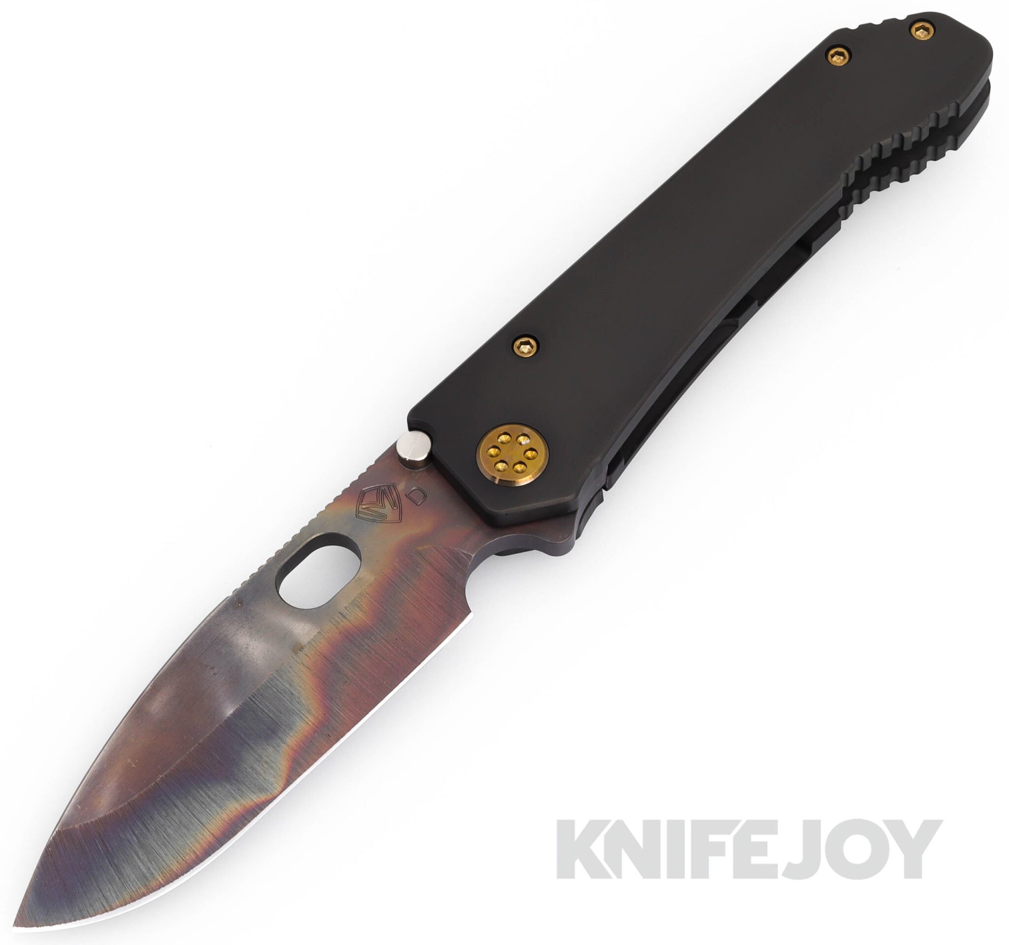 Medford Knives 187DP D2 Vulcan Drop Point Blade with DLC Handles/ Bronze Hardware and Clip
