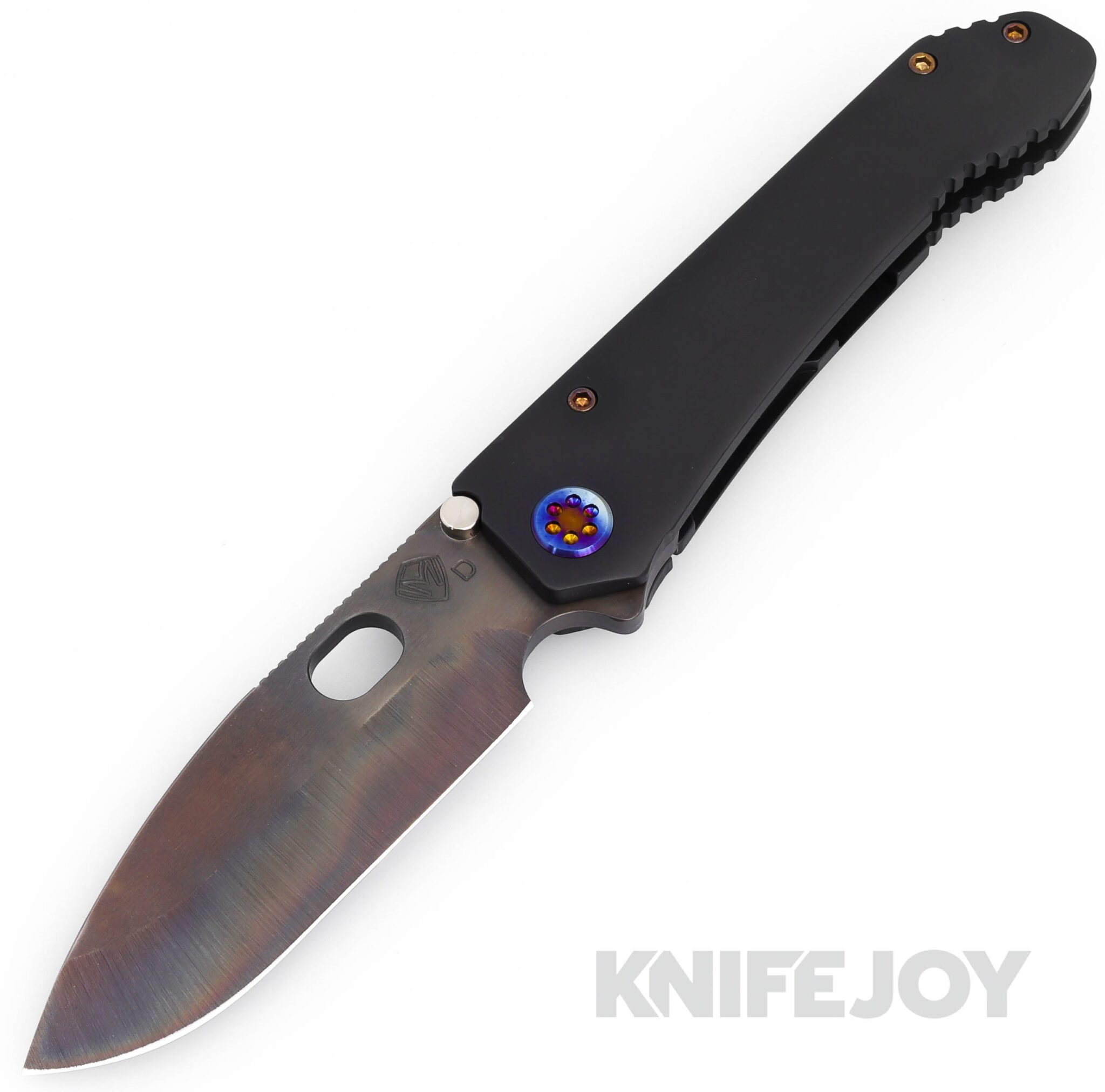 Medford Knives 187DP D2 Vulcan Drop Point Blade with DLC Radius Contoured Handles/ Flamed Hardware and Clip