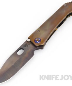 Medford Knives 187DP D2 Vulcan Drop Point Blade with Bronze Tumbled Radius Contoured Handles/ Flamed Hardware and Bronze Clip