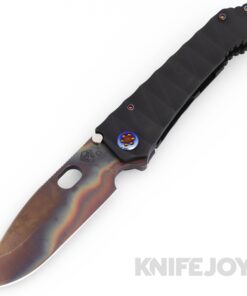 Medford Knives 187DP D2 Vulcan Drop Point Blade with DLC Lightning Handles/ Flamed Hardware and Clip