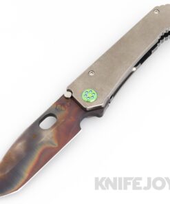 Medford Knives 187DPT D2 Vulcan Tanto Blade with Tumbled Handles/ Green Hardware and Clip