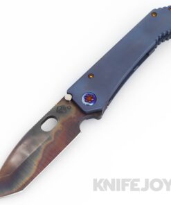 Medford Knives 187DPT D2 Vulcan Tanto Blade with BB/ Blue Handles/ Flamed Hardware and Clip