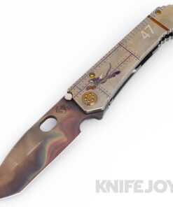 Medford Knives 187DPT D2 Vulcan Tanto Blade with Tumbled Flying Tiger& Stars-N-Bars Handles/ BRZ Hardware/ DLC Clip