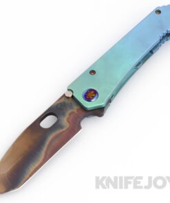 Medford Knives 187DPT D2 Vulcan Tanto Blade with Blue-Green Fade Handles/ Flamed Hardware and Clip
