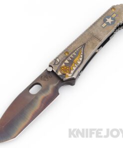 Medford Knives 187DPT D2 Vulcan Tanto Blade with Tumbled Warthog Stars-N-Bars Rivets Handles/ Bronze Hardware and DLC Clip