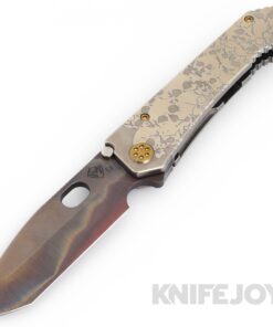 Medford Knives 187DPT D2 Vulcan Tanto Blade with Tumbled Bronze Outline Stacked Skulls Handles/ Bronze Hardware and Skulls Clip