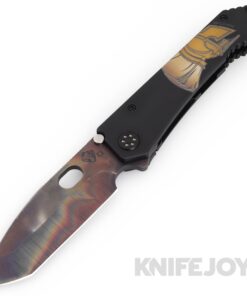Medford Knives 187DPT D2 Vulcan Tanto Blade with DLC "Molon Labe" Handles/ Black Hardware and Brz-Vio Clip