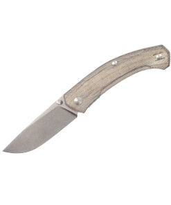 GiantMouse Knives Vox/Anso ACE Iona V2 Linerlock Knife Satin Magnacut Blade with Green Canvas Micarta Handles