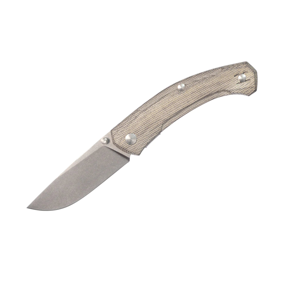 GiantMouse Knives Vox/Anso ACE Iona V2 Linerlock Knife Satin Magnacut Blade with Green Canvas Micarta Handles
