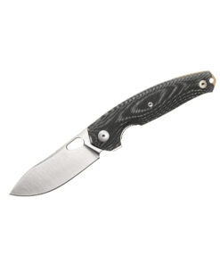 GiantMouse Knives Vox/Anso ACE JAGT Linerlock Knife Satin Magnacut Blade with Black Canvas Micarta Handles