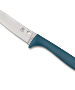 Spyderco K21PBL Counter Critter Kitchen Knife Plain Edge Blade with Blue Plastic Handles