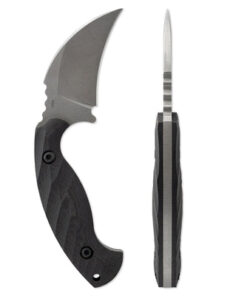 Toor Knives Karsumba Fixed Blade/ Black Oxide Karambit Blade with Burlap Natural Micarta Handles