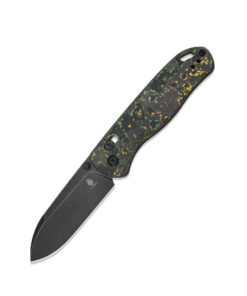 Kizer Ki3619A1 AZO Drop Bear Folding Knife CPM-20CV Black Stonewashed Drop Point Blade with Toxic Storm FatCarbon Handles