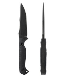 Toor Knives Krypteia Fixed Blade/ Black Stonewash Drop Point Blade with Carbon Black Textured G10 Handles