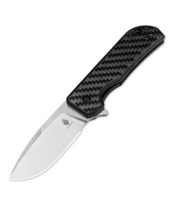 Kizer V3011C1 Vanguard Nice Guy Flipper Knife Satin Blade with Carbon Fiber G10 Handles
