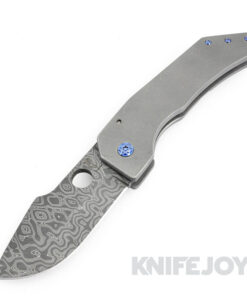 Zermeno Knives Tyr Model Chad Nichols Blade with Titanium/ Blue Hardware Handles