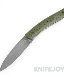 Tim Bernard Neve Custom Frame Lock Knife Stonewash Blade with Green Textured G10 Handles