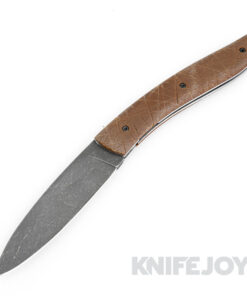 Tim Bernard Neve Custom Frame Lock Knife Stonewash Blade with Brown Textured G10 Handles