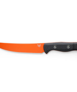 Benchmade 15500OR-2 Meatcrafter Fixed Blade Plain Orange Blade with Carbon Fiber Handles
