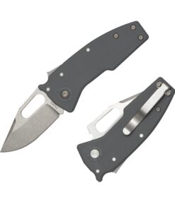 Demko Knives Nano-Shark AUS10A Clip Point Blade with Grey GRN Handles