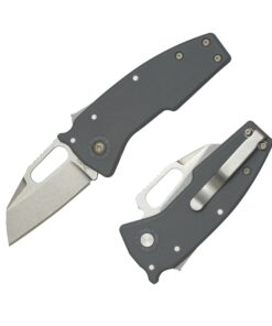 Demko Knives Nano-Shark AUS10A Shark Foot Blade with Grey GRN Handles