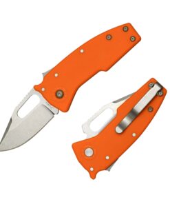 Demko Knives Nano-Shark AUS10A Clip Point Blade with Orange GRN Handles