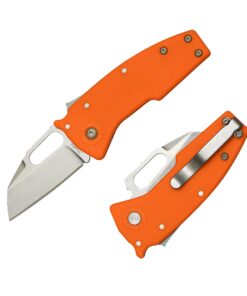 Demko Knives Nano-Shark AUS10A Shark Foot Blade with Orange GRN Handles