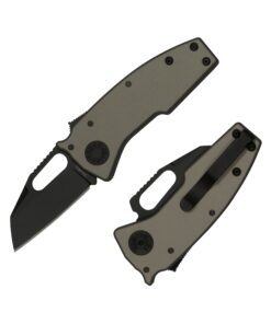 Demko Knives Nano-Shark Stealth 20CV DLC Shark Foot Blade with Artillery Grey Aluminum Handles