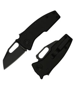Demko Knives Nano-Shark Stealth 20CV DLC Shark Foot Blade with Black Aluminum Handles