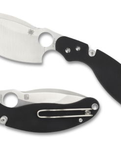 Spyderco Parata Folding Knife 3.46" VG-10 Satin Plain Blade, Black G10 Handles - C231GP
