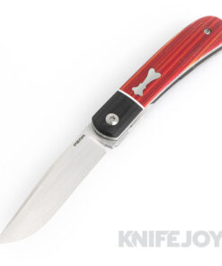 Enrique Pena Custom Front Flipper Trapper with Black Canvas Micarta Bolsters/ Mexican Blanket Micarta Handles