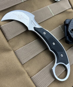 MICROTECH 118-10R Iconic Collab w/ Bastinelli Creations Fixed Blade with Black G10 Handles