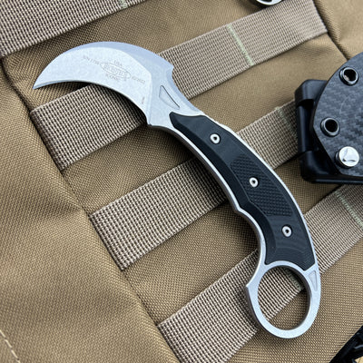 MICROTECH 118-10R Iconic Collab w/ Bastinelli Creations Fixed Blade with Black G10 Handles