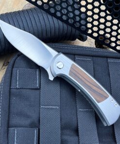 Eric Luther Knives Luck M Titanium/ Ironwood Inlay Flipper Knife
