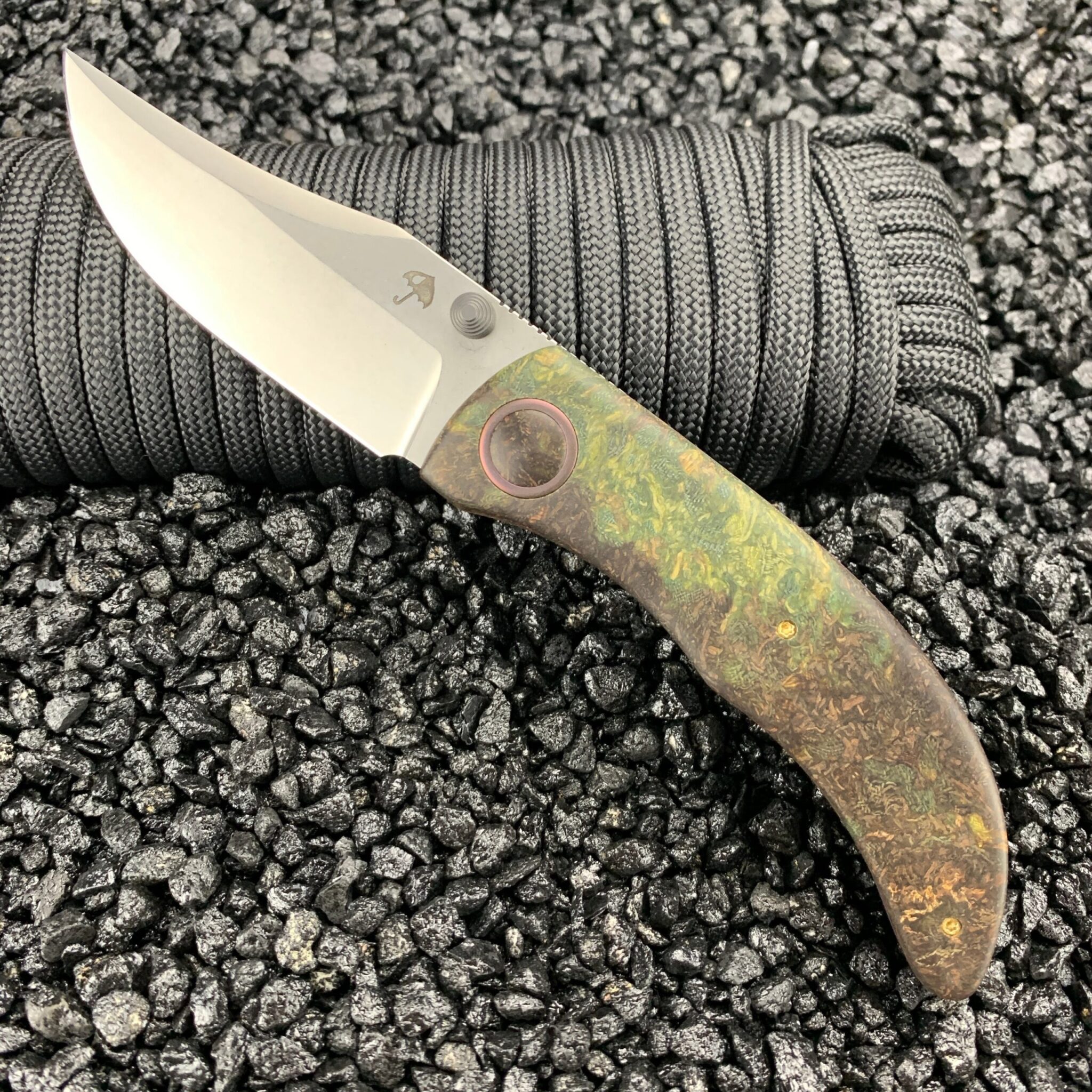 Rainy Day Knives Thumbstud with Westinghouse Handles and Titanium Hardware