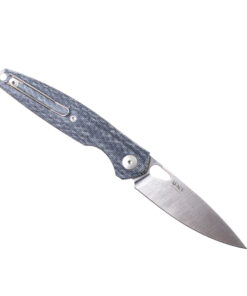 GiantMouse Knives Vox/Anso ACE REO Linerlock Knife Stonewash Magnacut Blade with Denim Micarta Handles