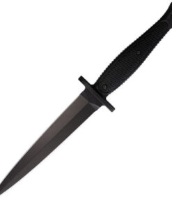 Spartan Blades SBBL3BK George Raider Dagger SK5 Black Double Edge Blade with Injection Molded Black Nylon Handle
