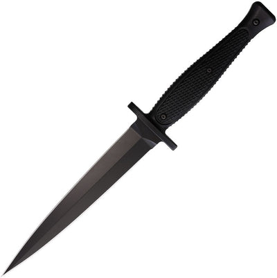 Spartan Blades SBBL3BK George Raider Dagger SK5 Black Double Edge Blade with Injection Molded Black Nylon Handle