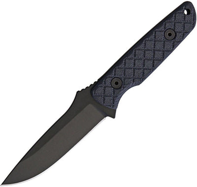 Spartan Blades SBSL004BKBK Alala Fixed Blade Black Powder Coat Drop Point Blade with CE Black Canvas Micarta Handles