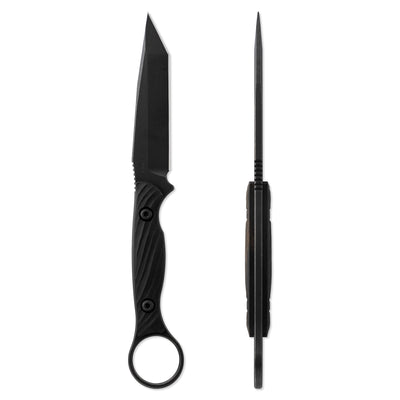 Toor Knives Serpent Outlaw Fixed Blade Black Oxide Finish Tanto Blade with Outlaw G10 Handles