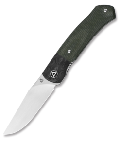 QSP Gannet QS137C Liner Lock CF Bolster/ Green Linen Micarta Handle with Satin Finish