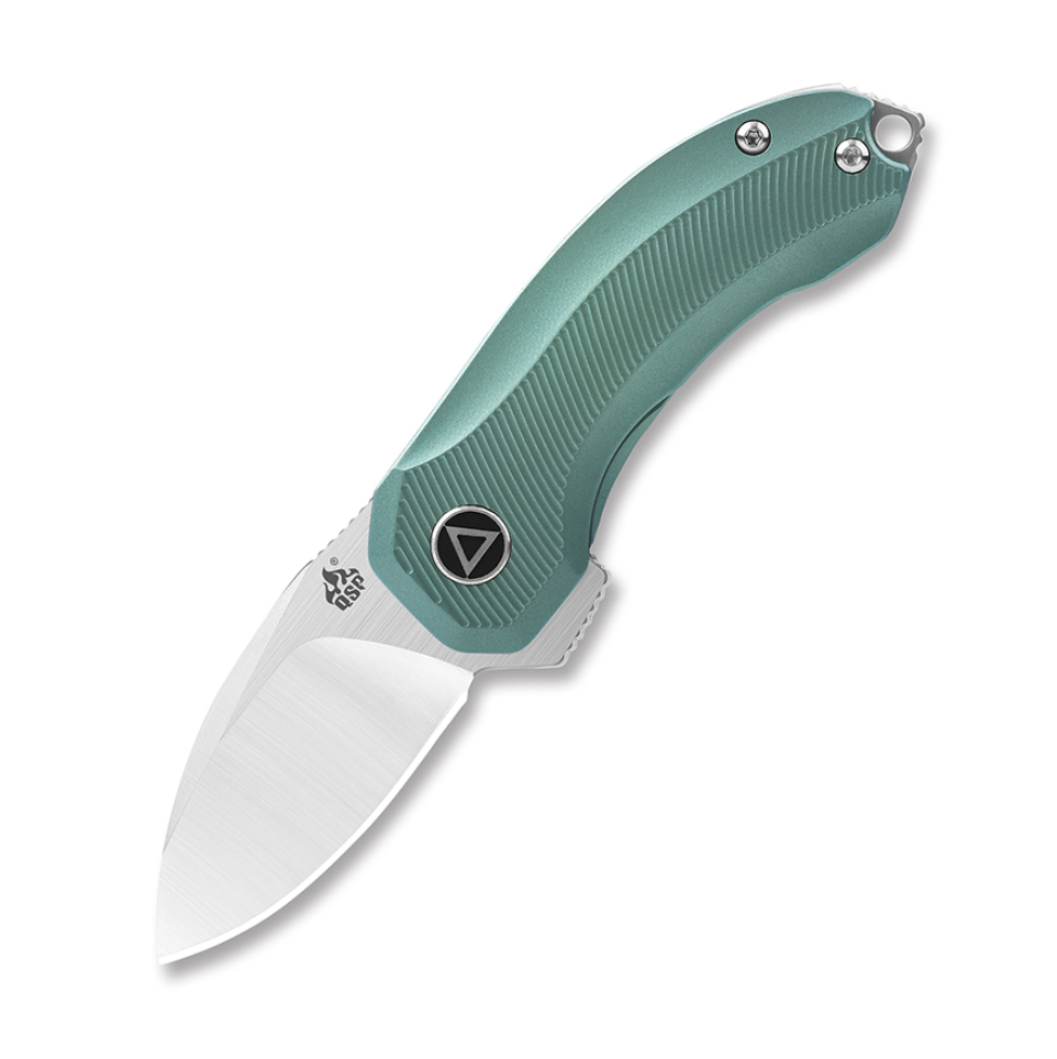 QSP Hamster QS138C Frame Lock Green Titanium Handle with 2-tone Satin Finish