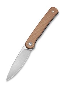 We Knife -CIVIVI Stylum Brown Micarta Handles with Stonewashed Blade